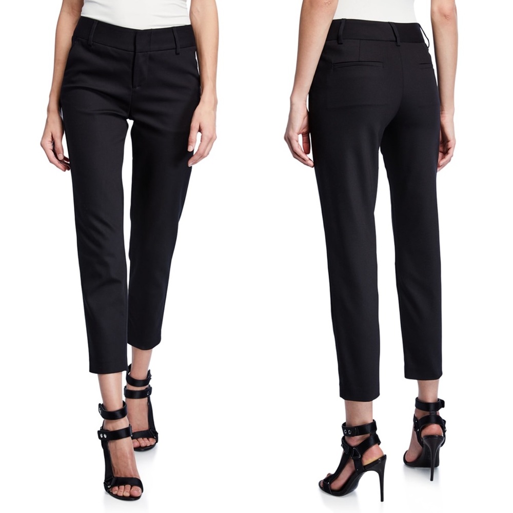 Alice + Olivia Black Stacy Employed Slim Cropped Pants